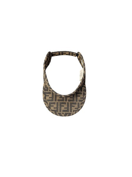 Visiera marrone con logo cucito Fendi