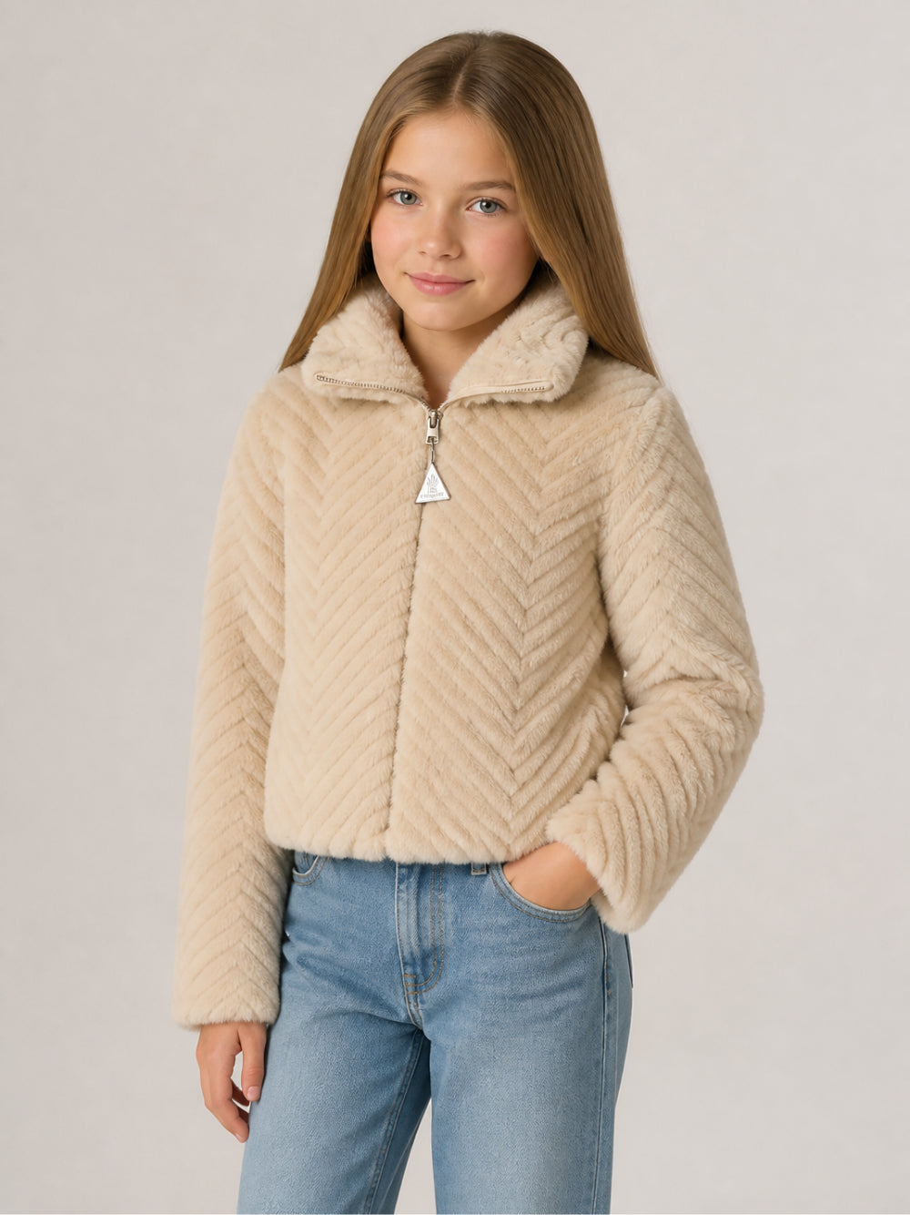Giubbino Eira beige con patch logo Moncler