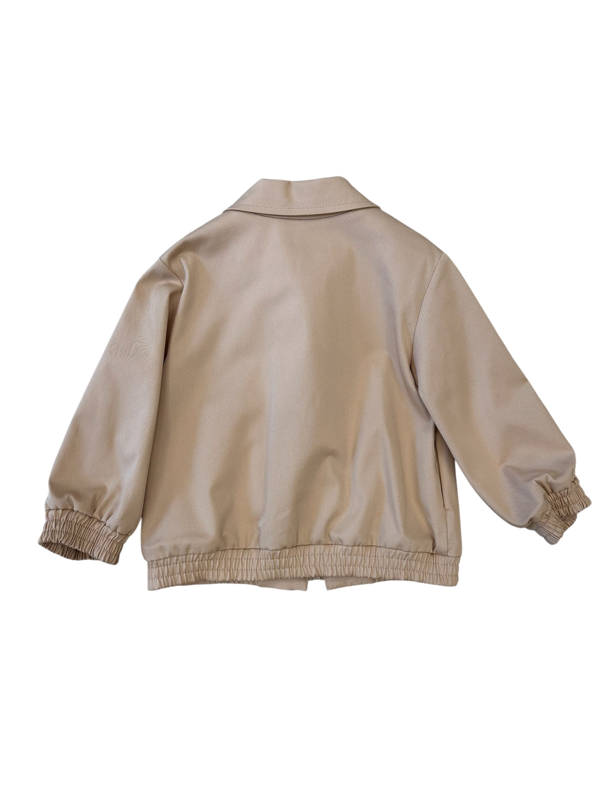 Giacca camicia beige baby con dettagli ruches e logo Fendi