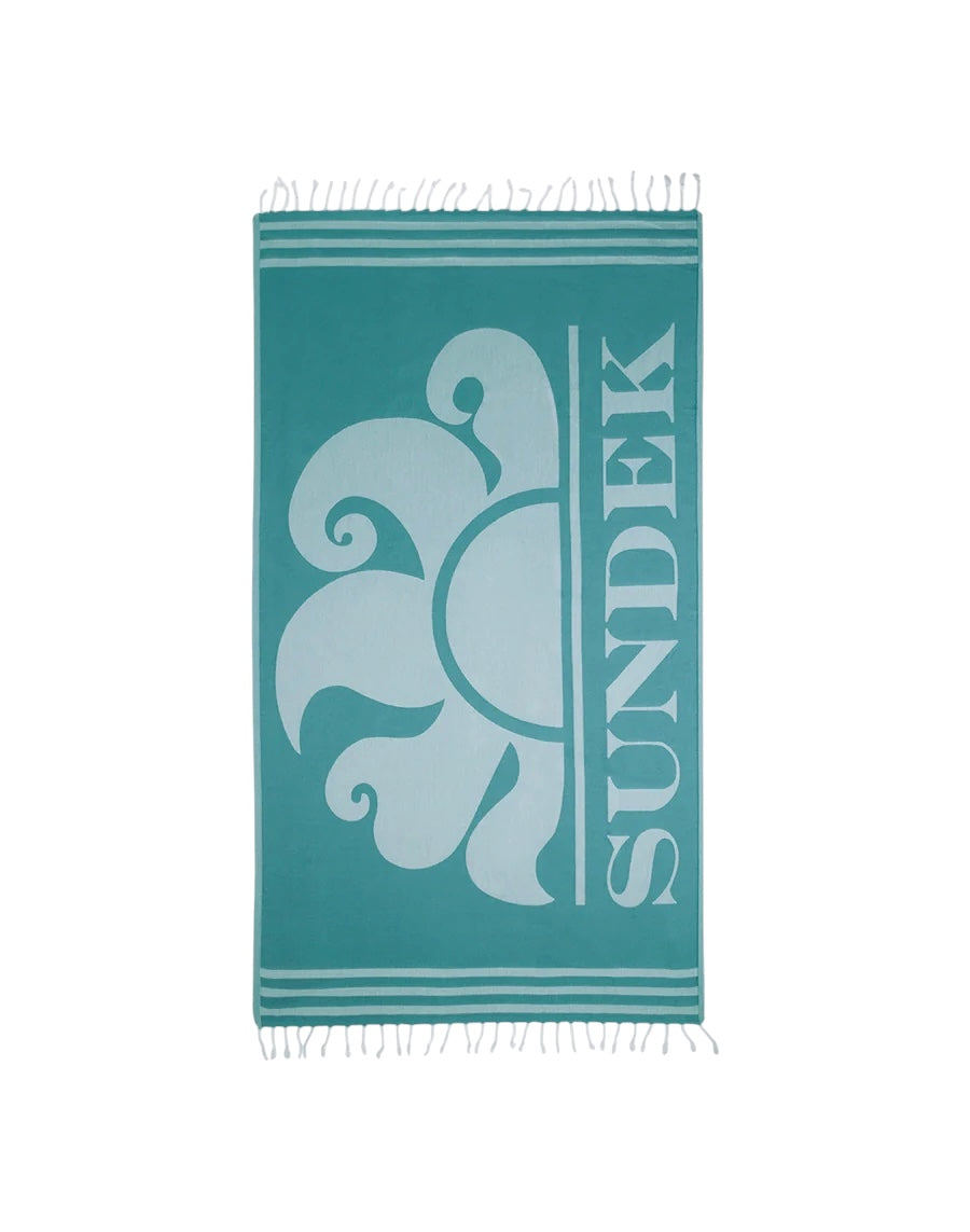 Telo mare turchese con dettaglio logo Sundek