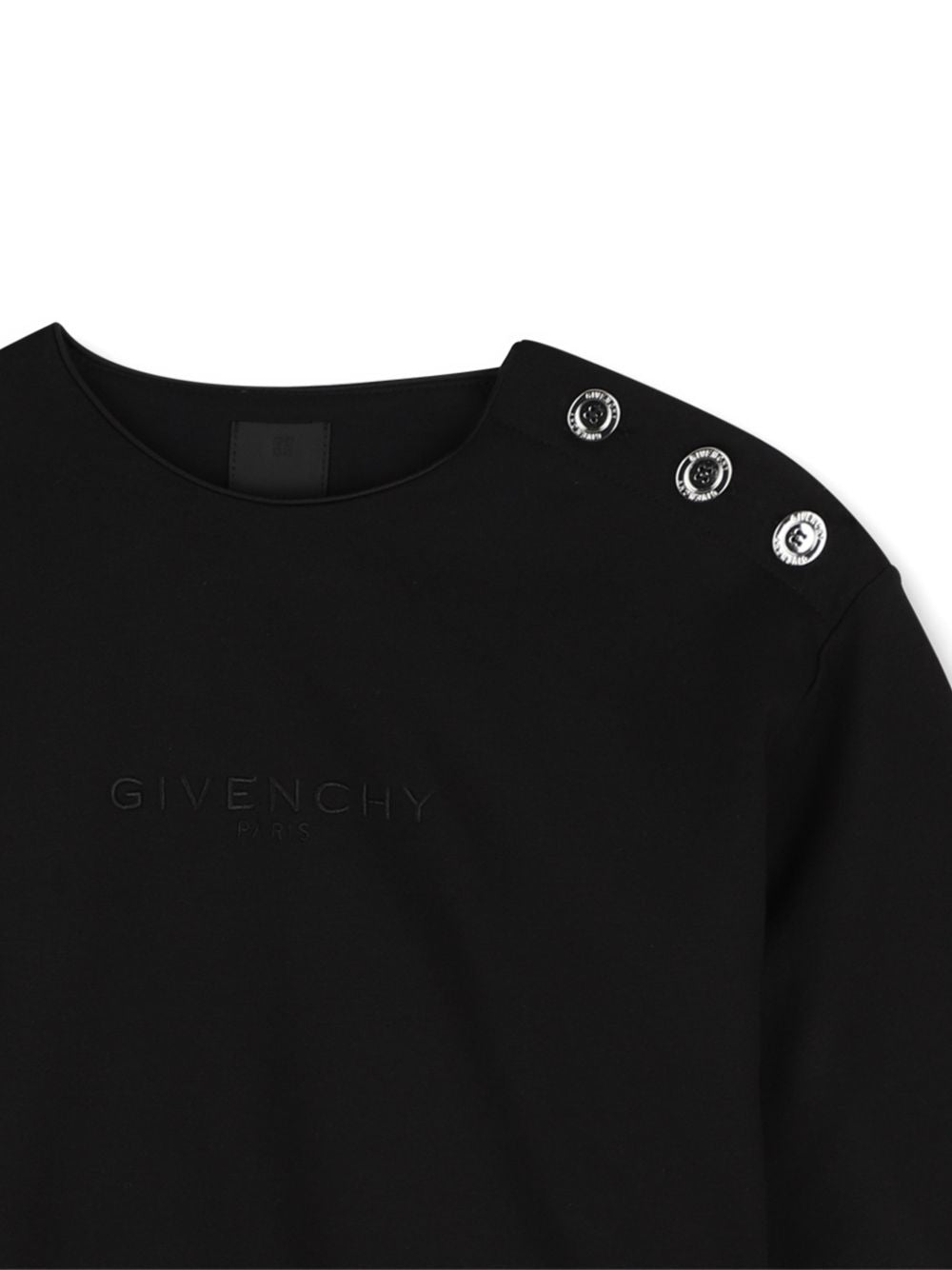 Felpa nera con logo cucito Givenchy cucito frontale
