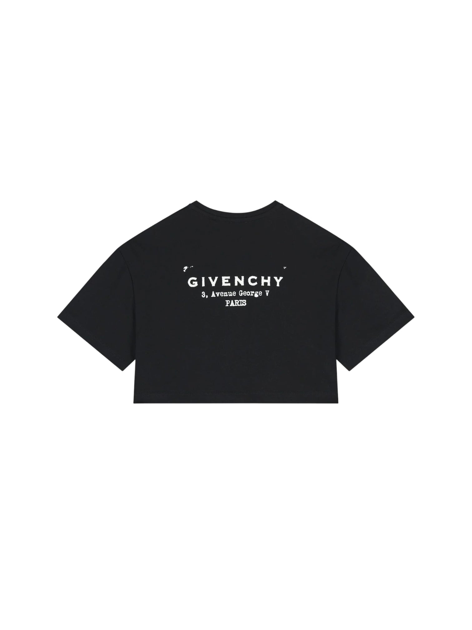 T-shirt nera cropped con stampa logo Givenchy