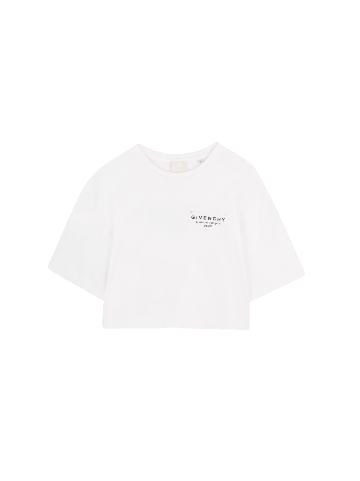 T-shirt bianca cropped con stampa logo Givenchy