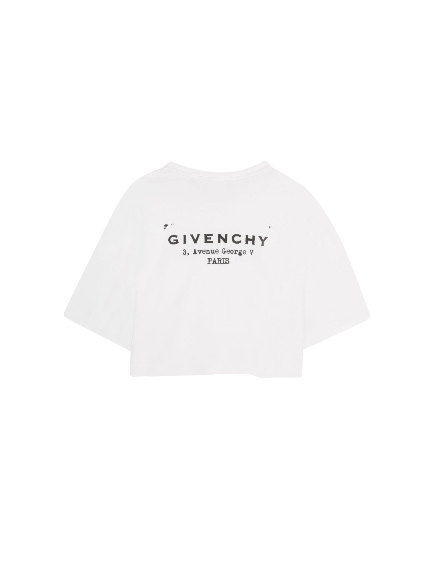 T-shirt bianca cropped con stampa logo Givenchy