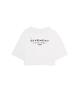 T-shirt bianca cropped con stampa logo Givenchy