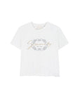 T-shirt bianca con dettagli logo cuciti Givenchy