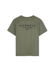 T-shirt verde con stampa logo Givenchy