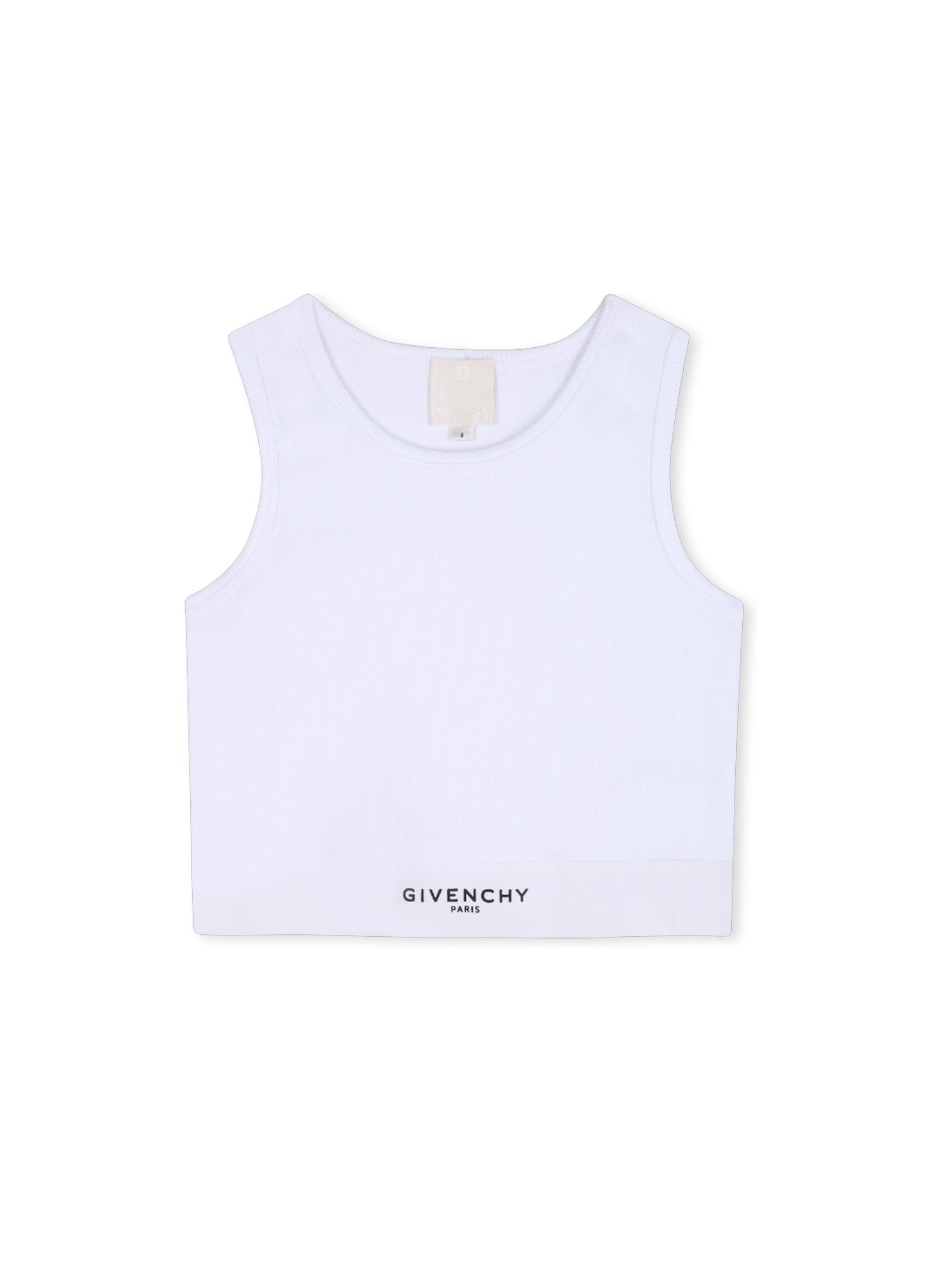 Top cropped a costine bianco Givenchy