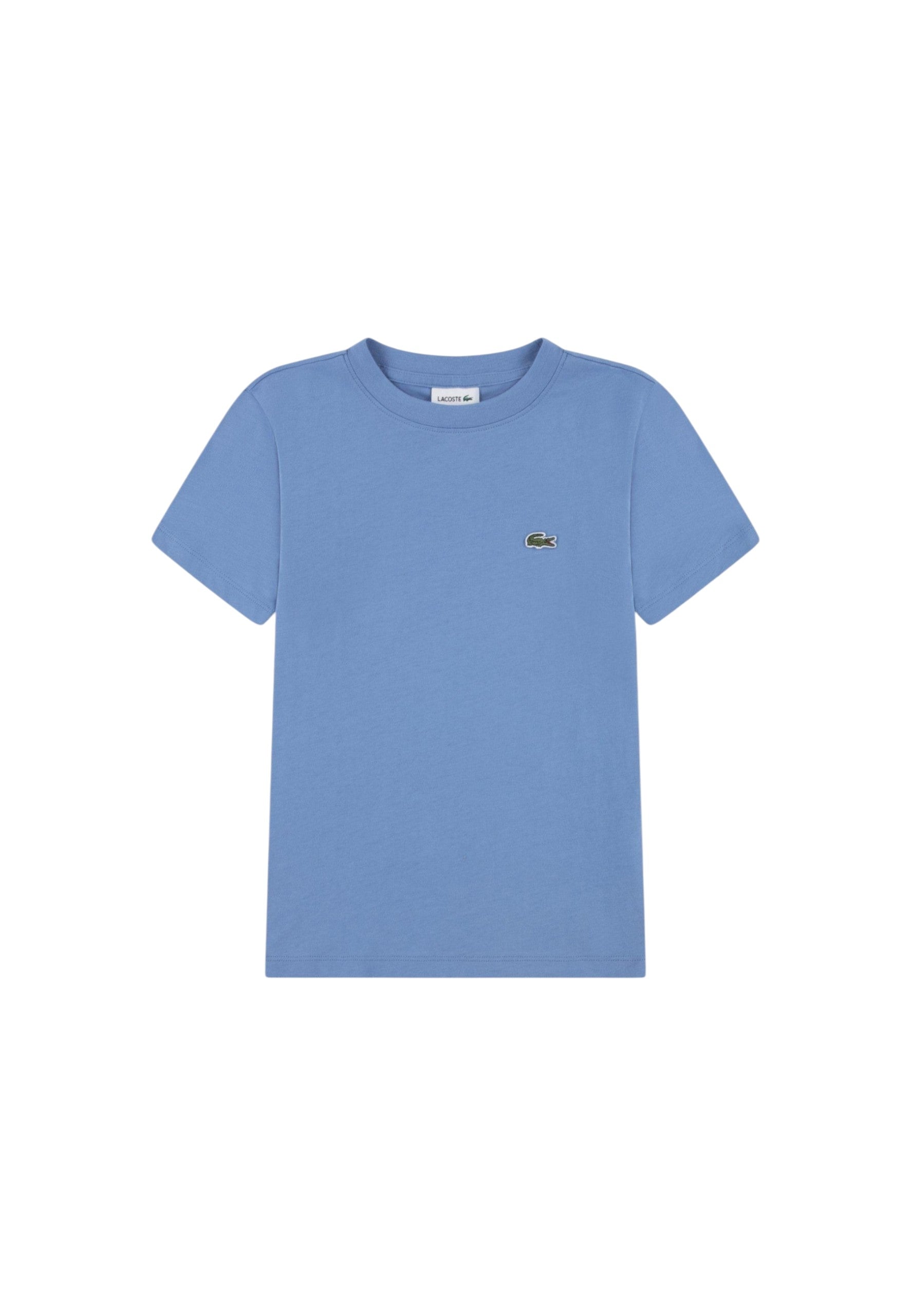 T-shirt azzurra con patch logo classico Lacoste