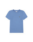 T-shirt azzurra con patch logo classico Lacoste