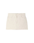 Gonna in cotone panna con logo Fendi