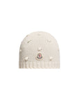 Cappello bianco con dettagli pois e patch logo Moncler