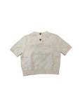 Maglione in misto cotone mezza manica con logo ad intarsio Burberry