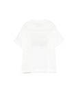 T-shirt bianca con dettagli cuciti logo Fendi