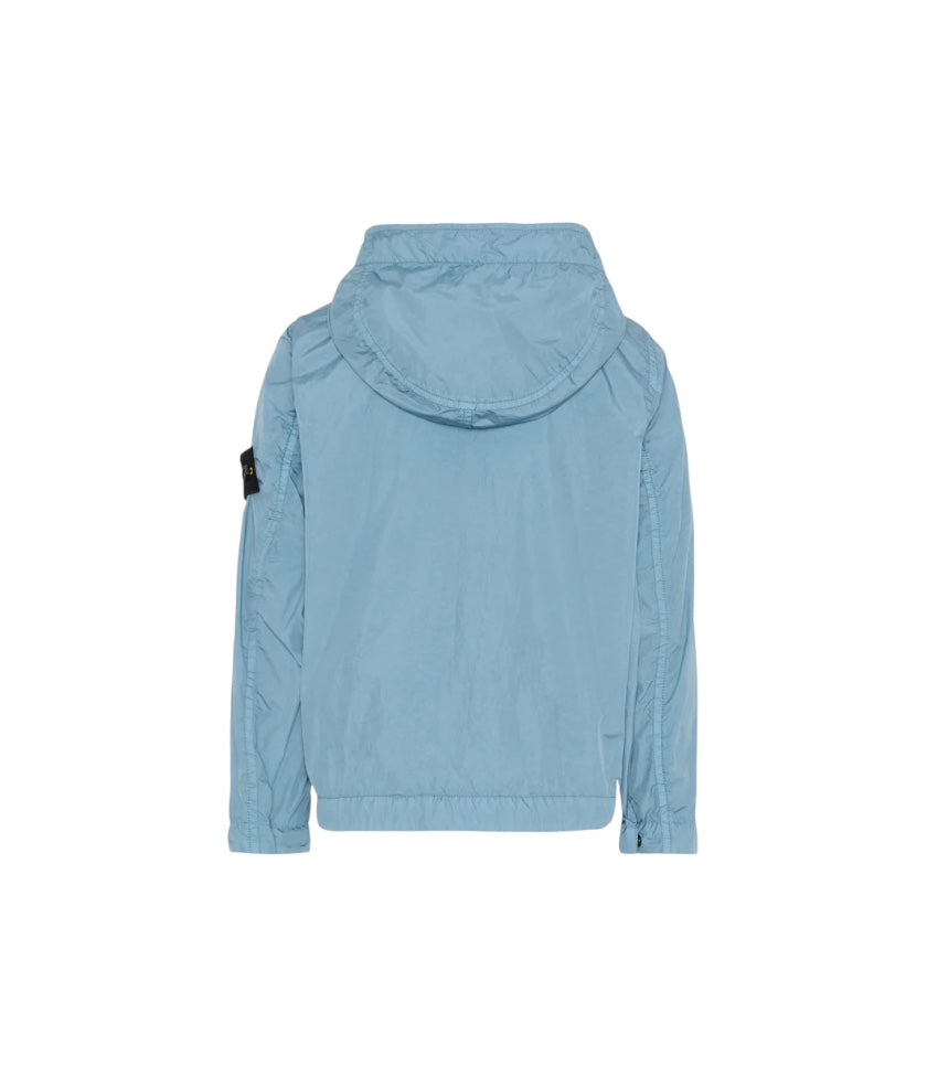 Giubbino azzurro con dettagli logo Stone Island