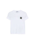 T-shirt bianca con dettaglio logo Stone Island