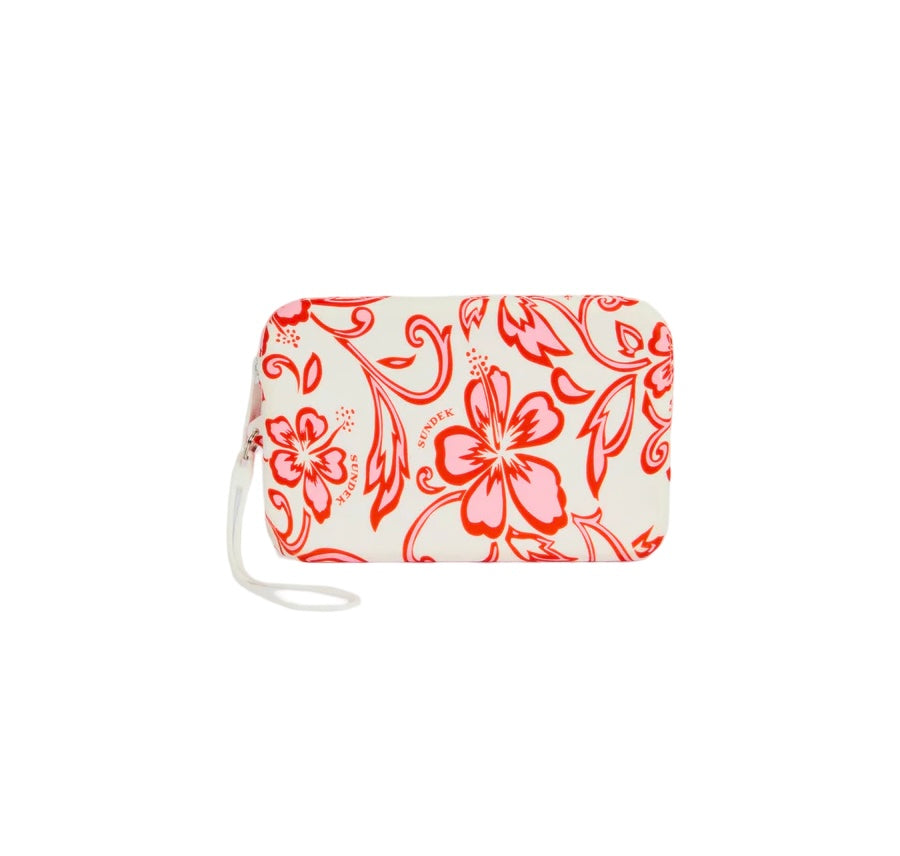 Pochette in gomma con fantasia fiori Sundek