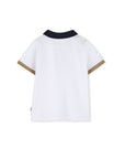 Polo bianca con stampa logo Boss