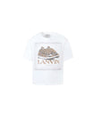 T-shirt bianca con stampa con dettagli maculati Lanvin