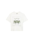 T-shirt bianca con stampa con dettagli verdi Lanvin