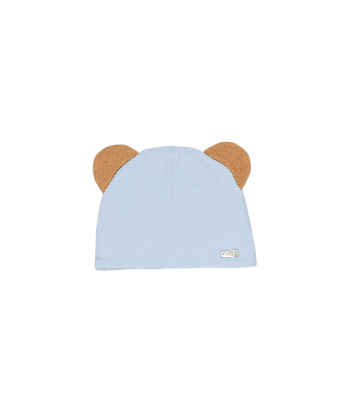 Cappello azzurro con dettagli orecchie Le Bebé a contrasto