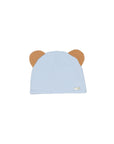 Cappello azzurro con dettagli orecchie Le Bebé a contrasto