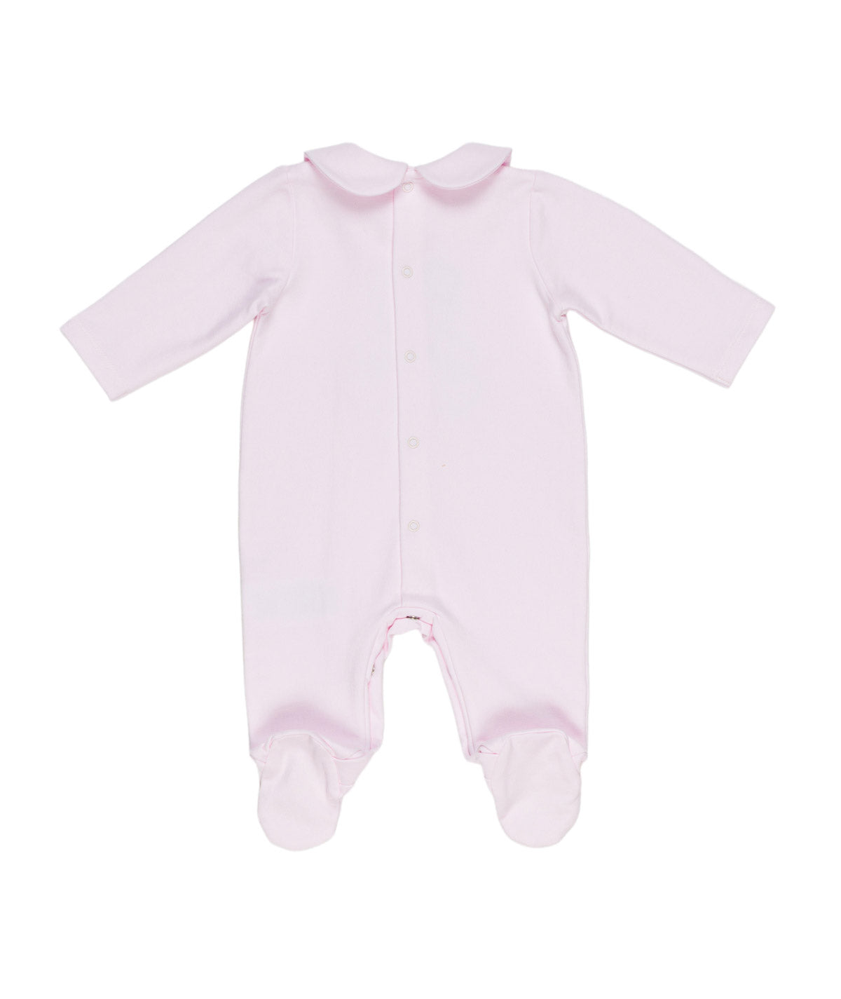 Tutina rosa con patch orsetto e logo Le Bebé cucito frontale
