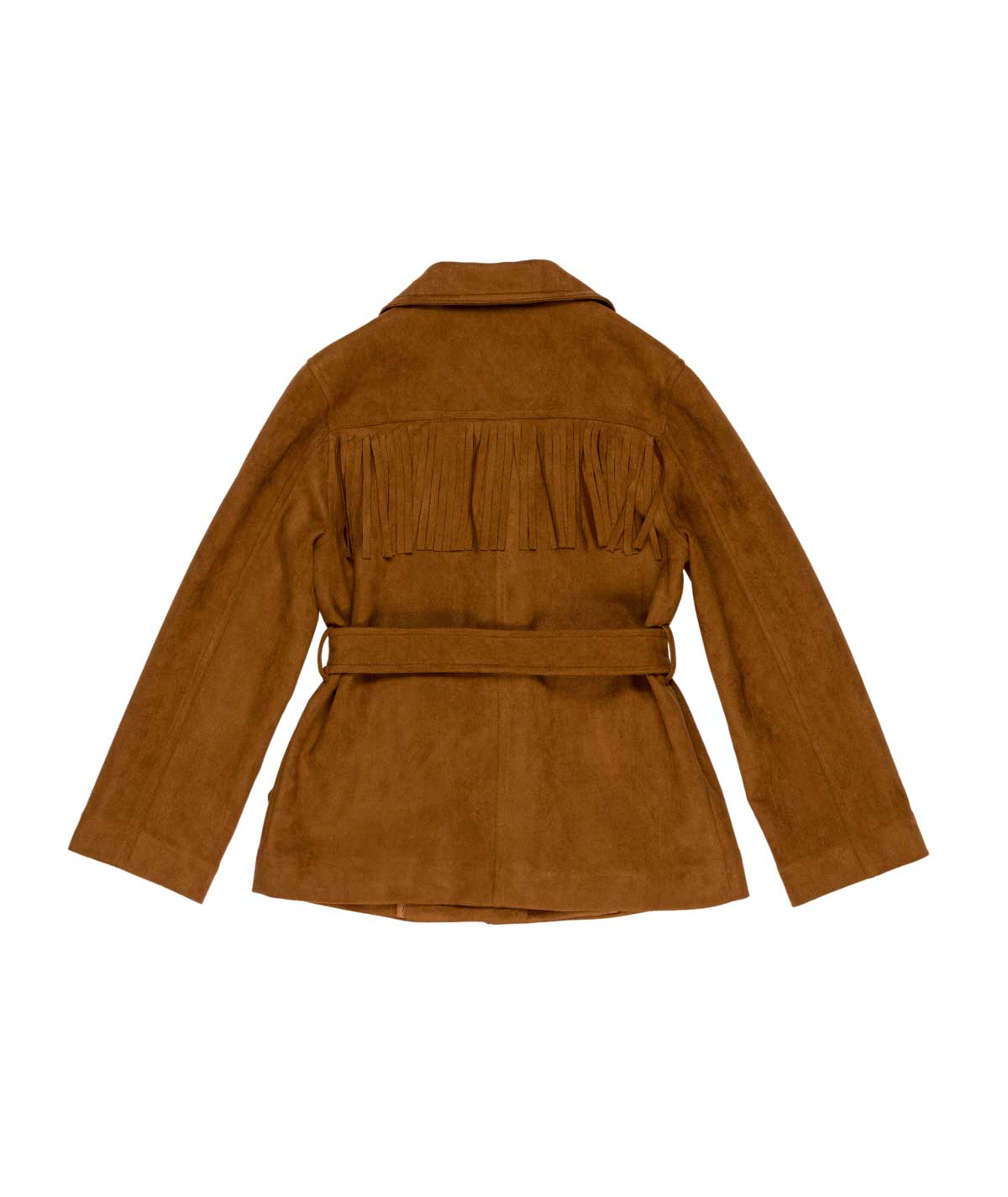 Giacca in camoscio marrone con dettagli logo Lulu