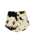 Pantaloncino con fantasia bianco e marrone e dettagli logo Lulu