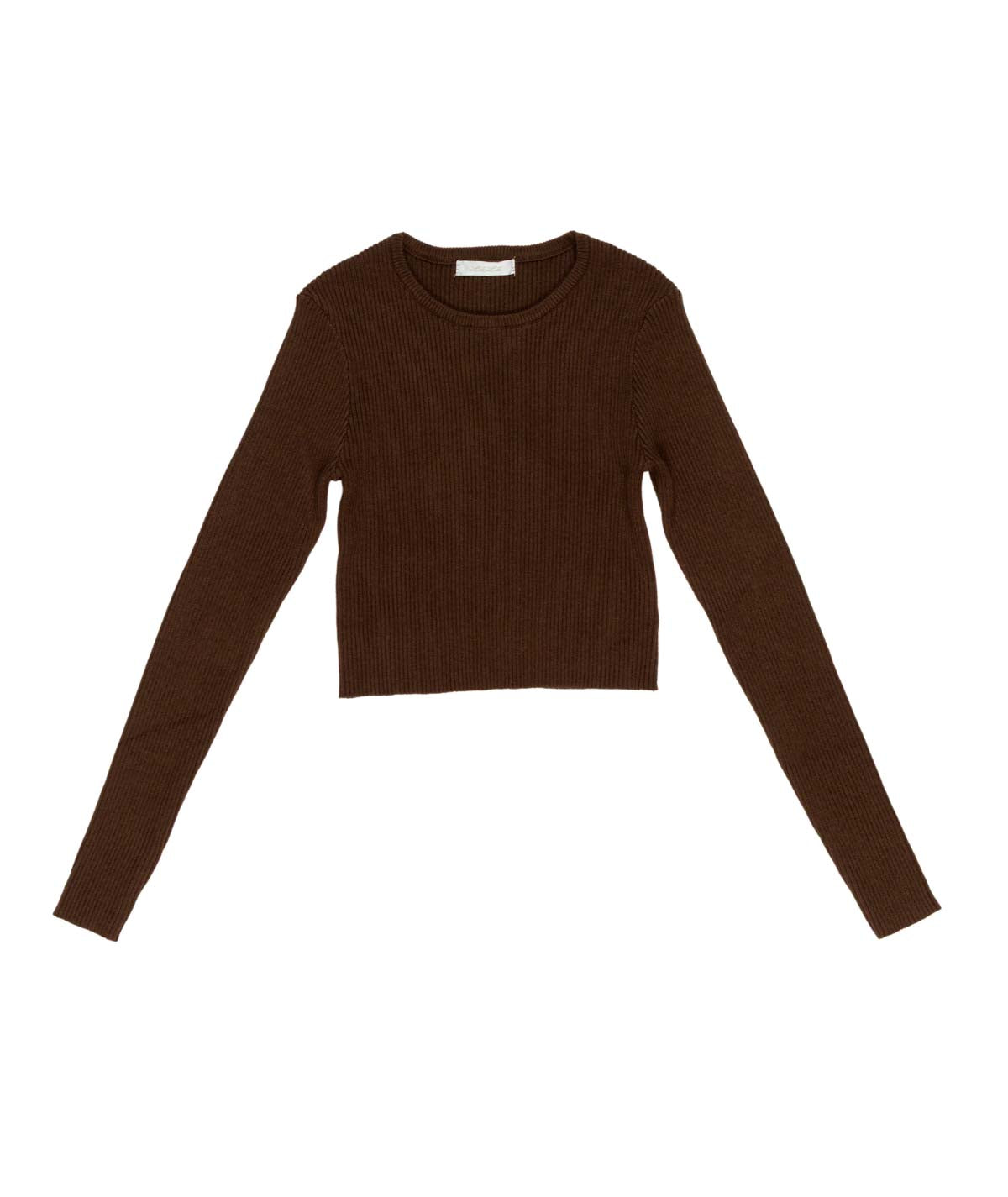 Maglia a costine marrone con dettaglio logo Lulu