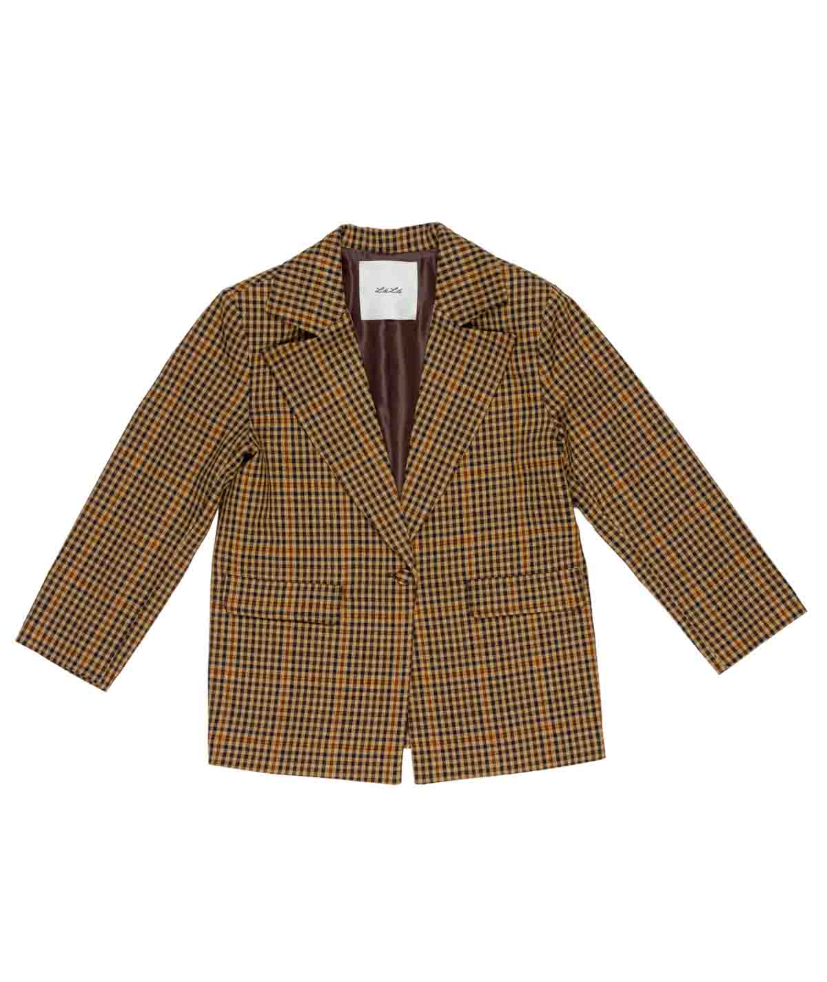 Giacca oversize marrone a fantasia con dettagli logo Lulu