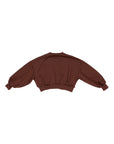 Felpa cropped marrone con dettagli logo Lulu