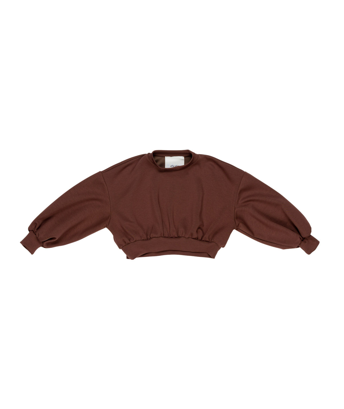 Felpa cropped marrone con dettagli logo Lulu