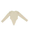 Body avorio elasticizzato con dettagli logo Lulu