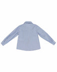 Camicia azzurra a righe bianche e beige con dettagli borchie Lulu