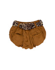 Pantaloncino in camoscio marrone con cintura maculata Miss Grant