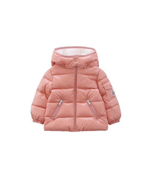 Giubbino Bady rosa con patch logo Moncler
