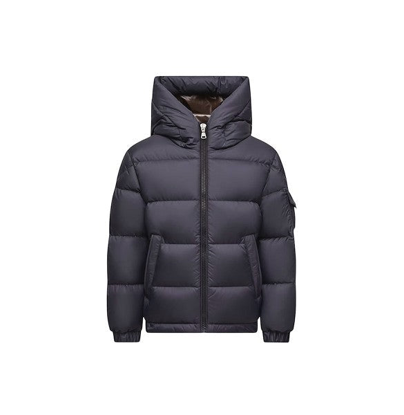 Giubbino Eranu blu con patch logo Moncler