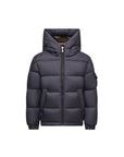 Giubbino Eranu blu con patch logo Moncler