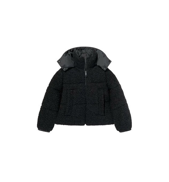 Giubbino nero Zambaga con dettagli logo Moncler