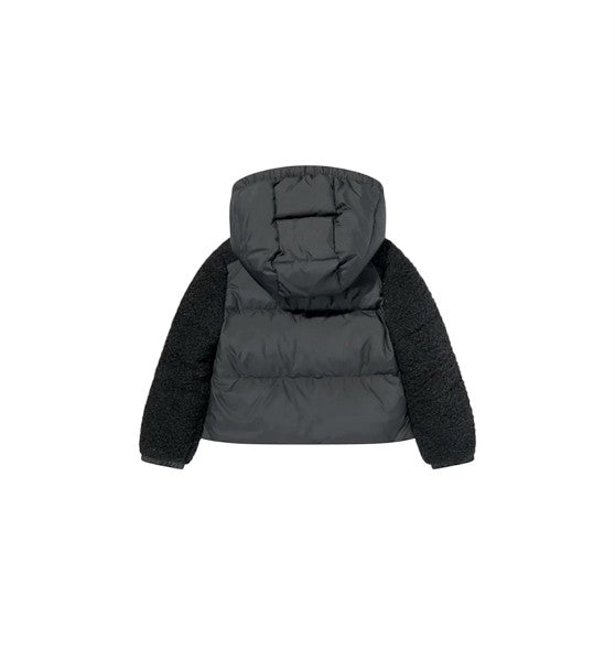 Giubbino nero Zambaga con dettagli logo Moncler