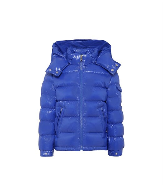 Giubbino Maya blu con dettaglio patch Moncler