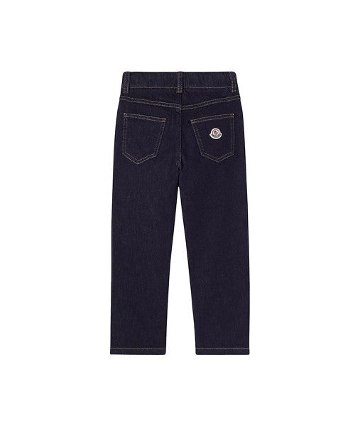 Jeans blu con dettagli logo Moncler