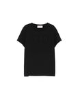 T-shirt nera con paillettes Moncler