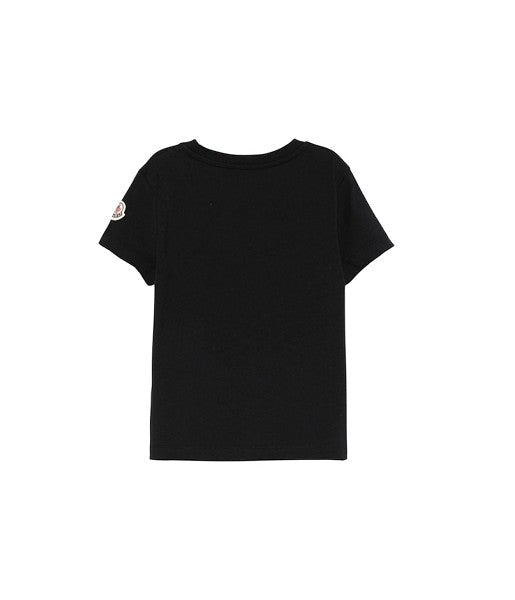 T-shirt nera con paillettes Moncler