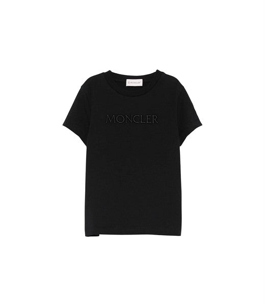 T-shirt nera con paillettes Moncler
