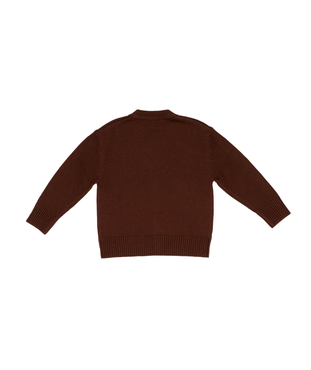 Cardigan marrone con dettaglio logo Manuel Ritz cucito frontale