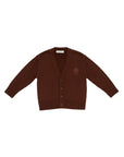 Cardigan marrone con dettaglio logo Manuel Ritz cucito frontale