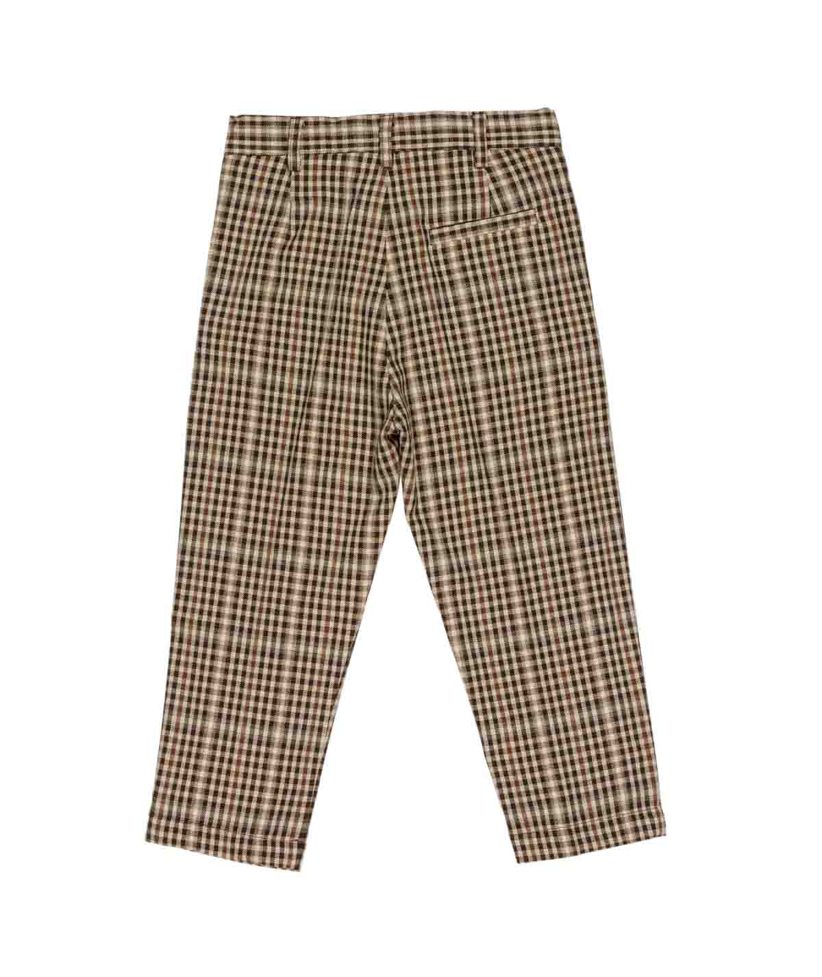 Pantalone marrone a fantasia con quadri Manuel Ritz