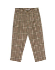 Pantalone marrone a fantasia con quadri Manuel Ritz